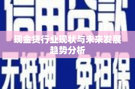 永寿现金贷行业现状与未来发展趋势分析
