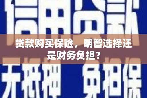 永寿贷款购买保险，明智选择还是财务负担？