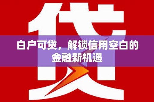 永寿白户可贷，解锁信用空白的金融新机遇