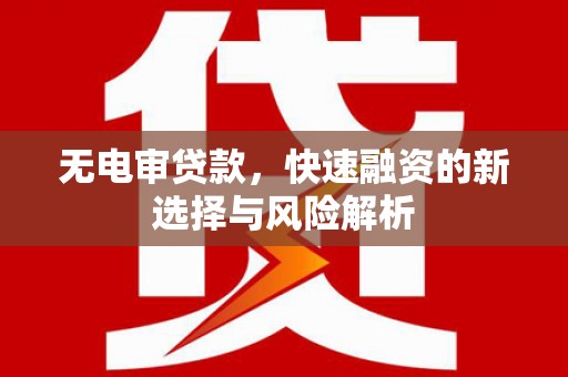 永寿无电审贷款，快速融资的新选择与风险解析