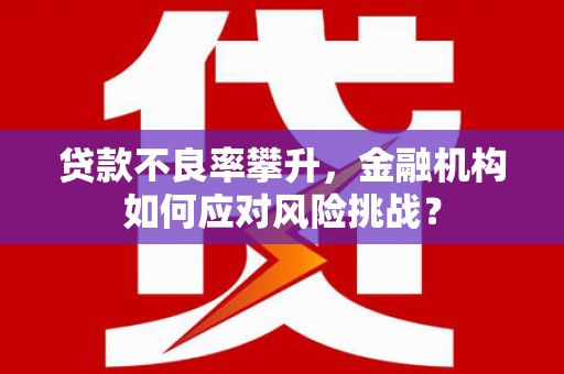 永寿贷款不良率攀升，金融机构如何应对风险挑战？