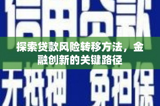 永寿探索贷款风险转移方法，金融创新的关键路径
