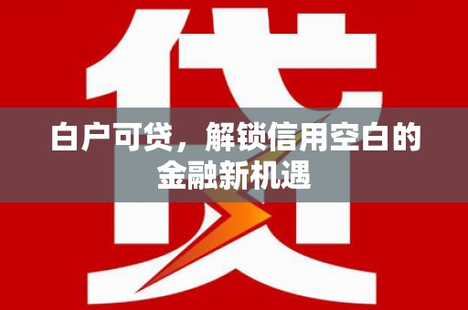 永寿白户可贷，解锁信用空白的金融新机遇