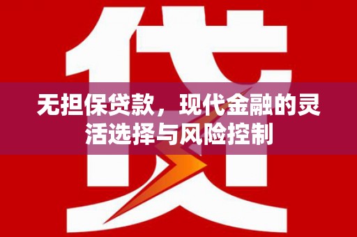 永寿无担保贷款，现代金融的灵活选择与风险控制