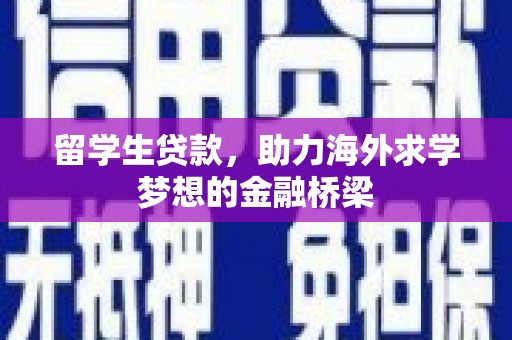 永寿留学生贷款，助力海外求学梦想的金融桥梁