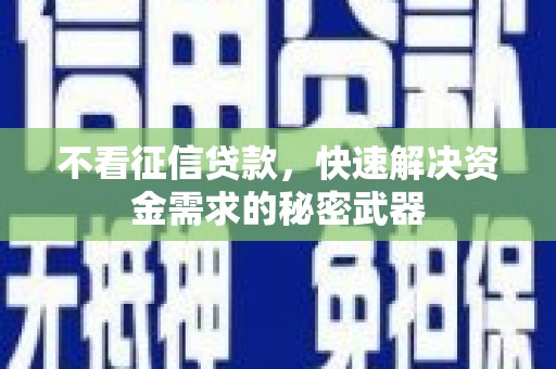 永寿不看征信贷款，快速解决资金需求的秘密武器